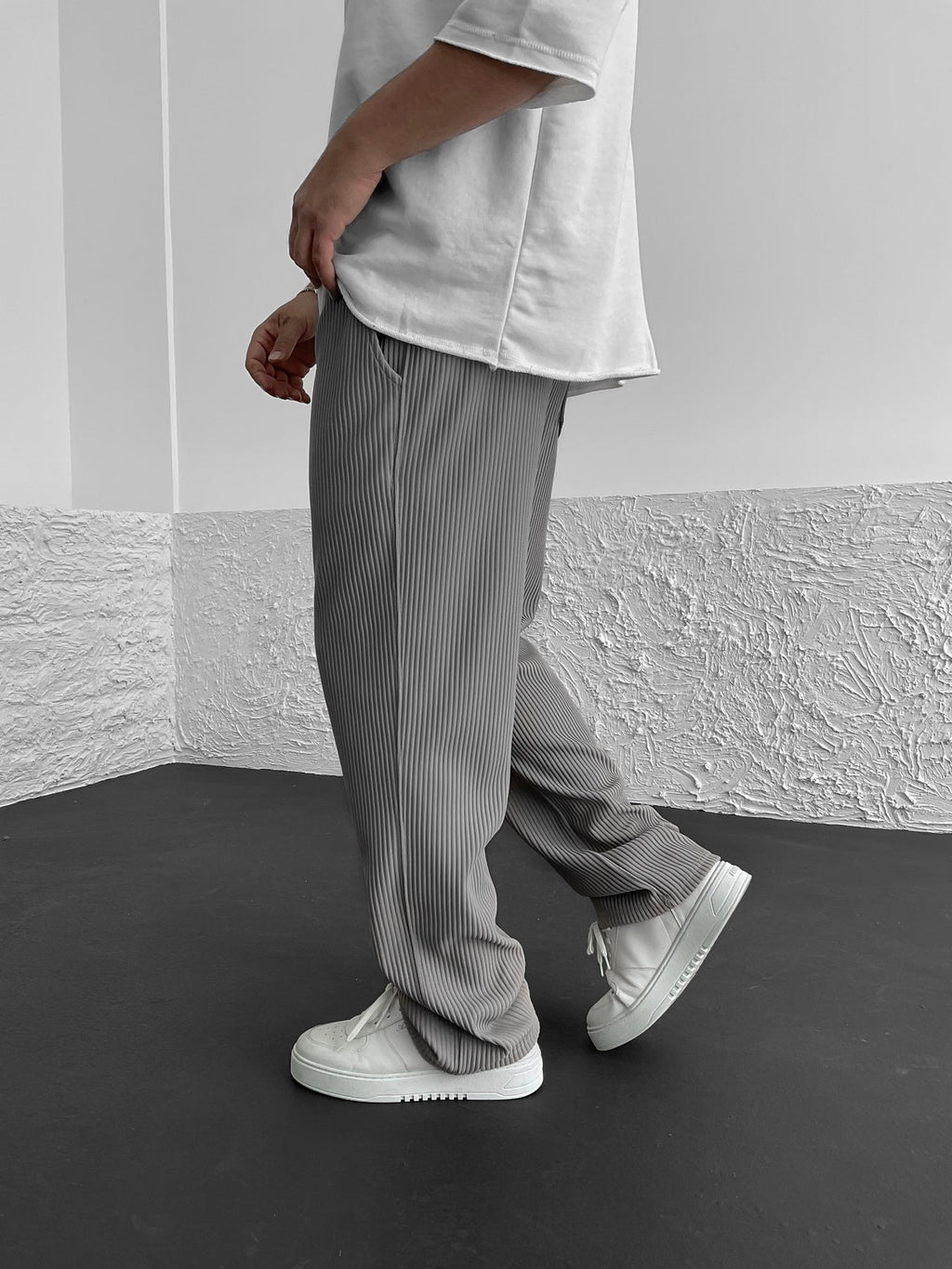 The "Rib-Tube" Baggy Trouser | Heavyweight Textured Knit